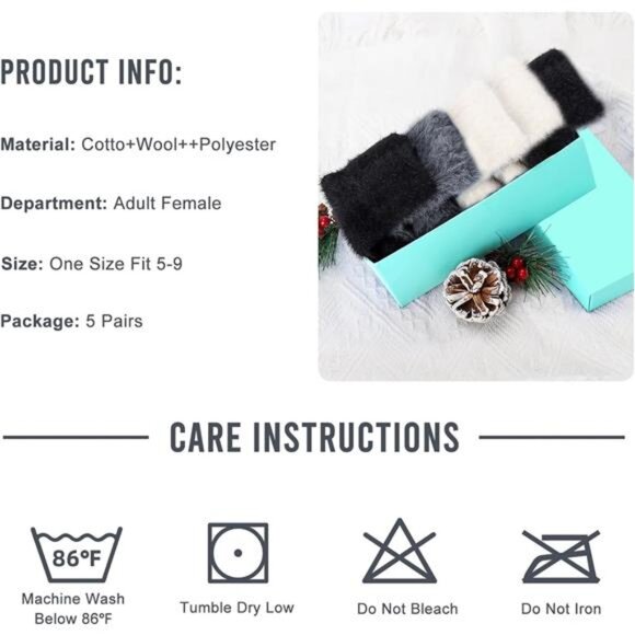 New 5 Pairs Fuzzy Soft Cozy Comfortable Socks for Women, Casual Sleep Comfy Sock - Picture 5 of 6